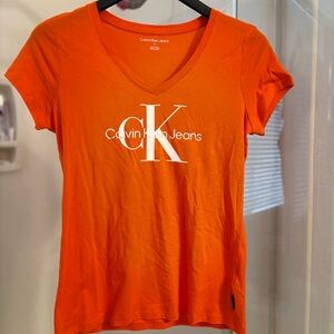 Calvin Klein Jeans Orange Fitted Short Sleeve T-Shirt